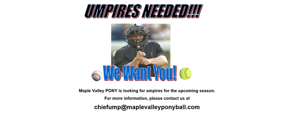 Umpires Needed